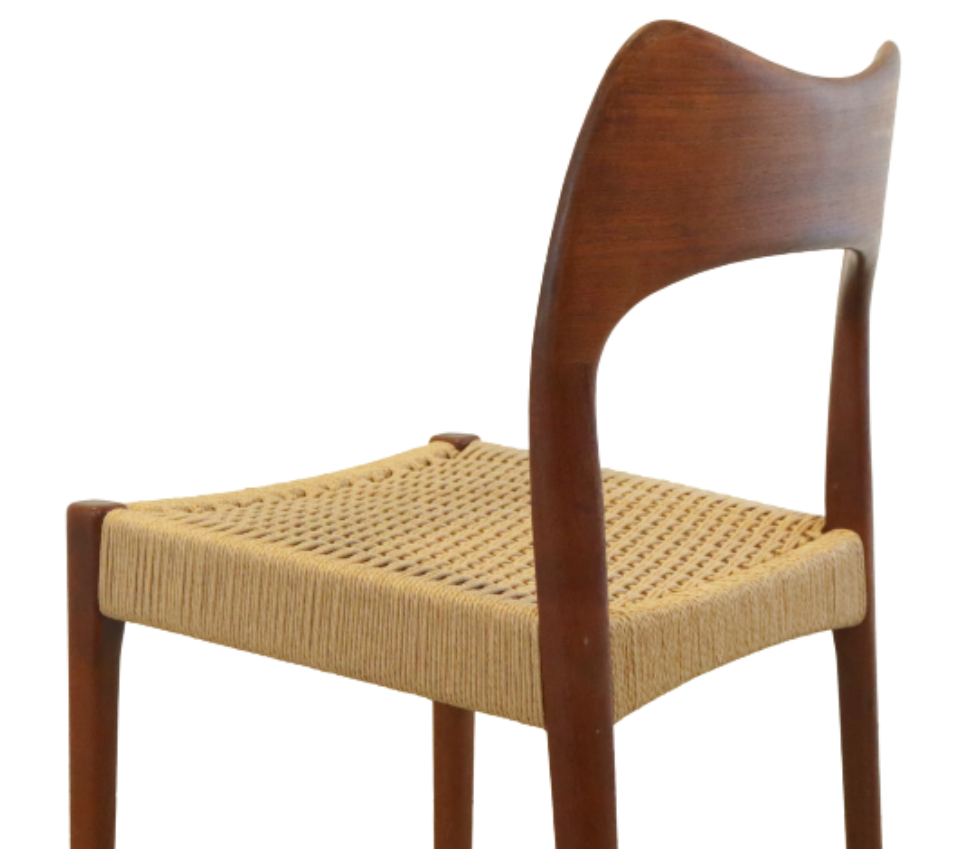 Set 4 Stoelen Papercord Arne Hovmand Olsen Vintage image 8