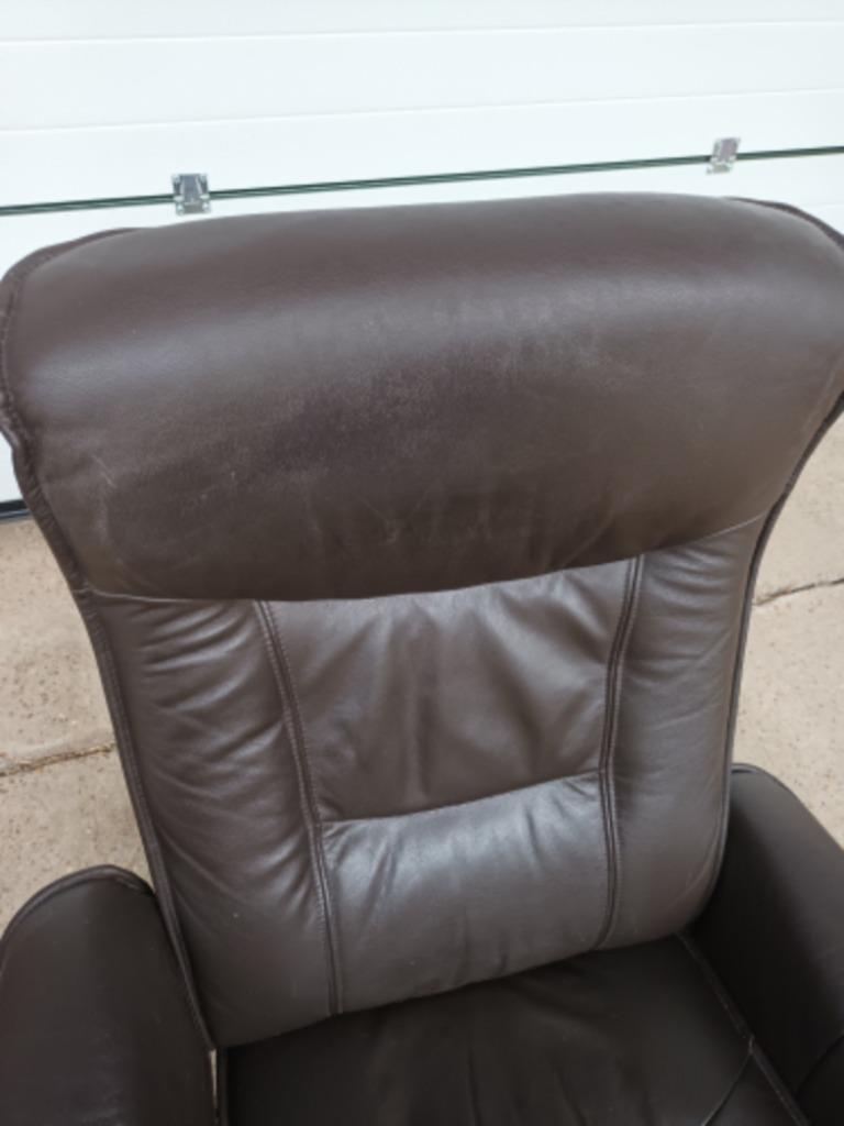 Verstelbare Leren Relaxfauteuil Met Voetenbank image 4