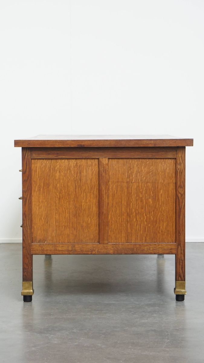 Antiek Art Deco Bureau Uit Begin 20e Eeuw Gemaakt Van Eikenhout In Amsterdamse School Stijl image 5