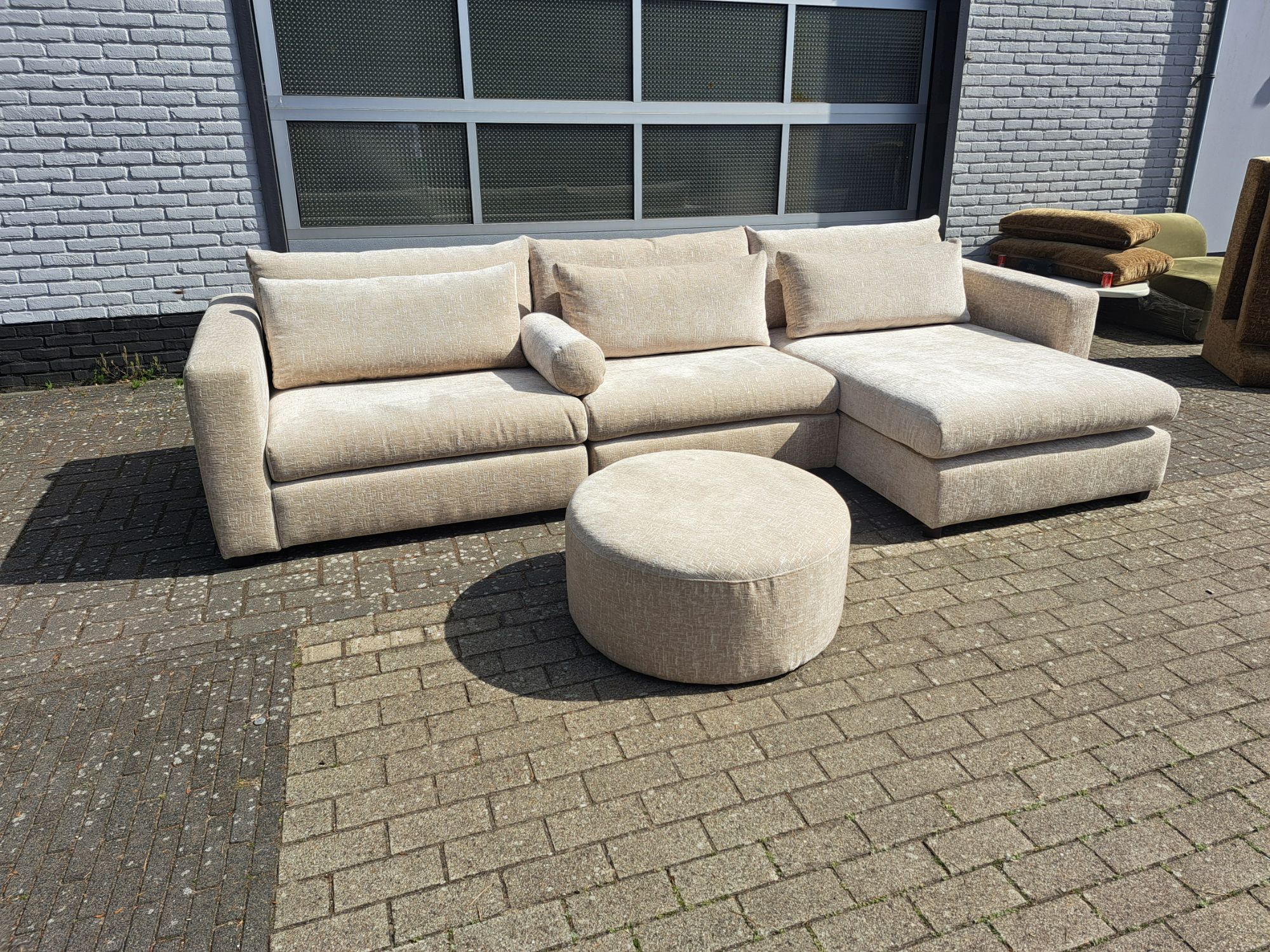 4x6 sofa – X2 Modulaire Hoekbank In Ecru Velours image 5