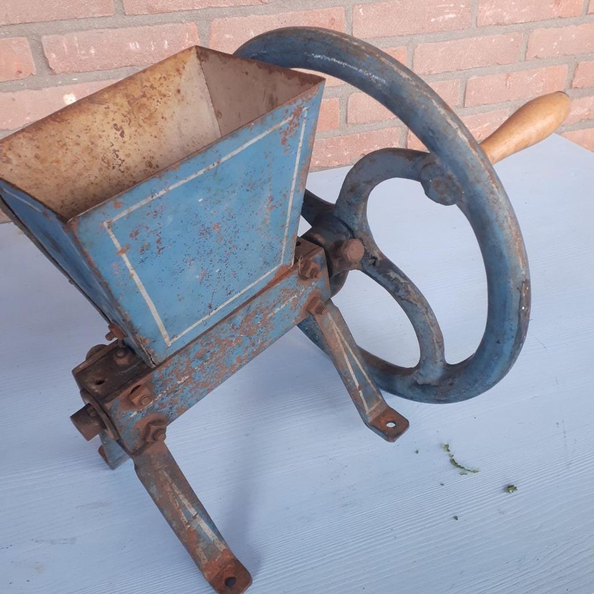 Antieke Gerst Molen Tafel Molen Bakkerij Winkel Graan Maler image 11