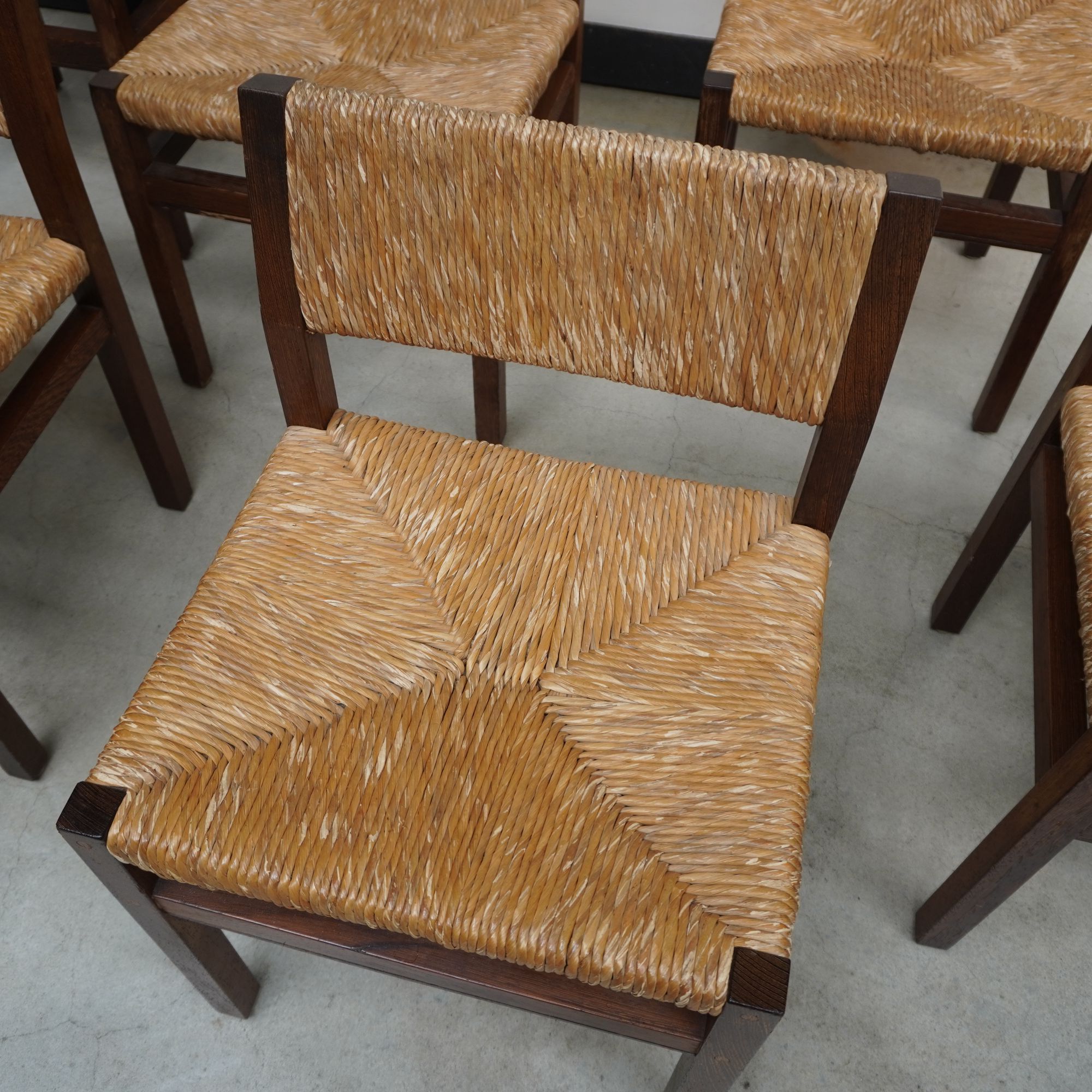 Wenge & Wicker Dining Chairs Set Of 8 'se82' Design By Martin Visser, 1970s image 4