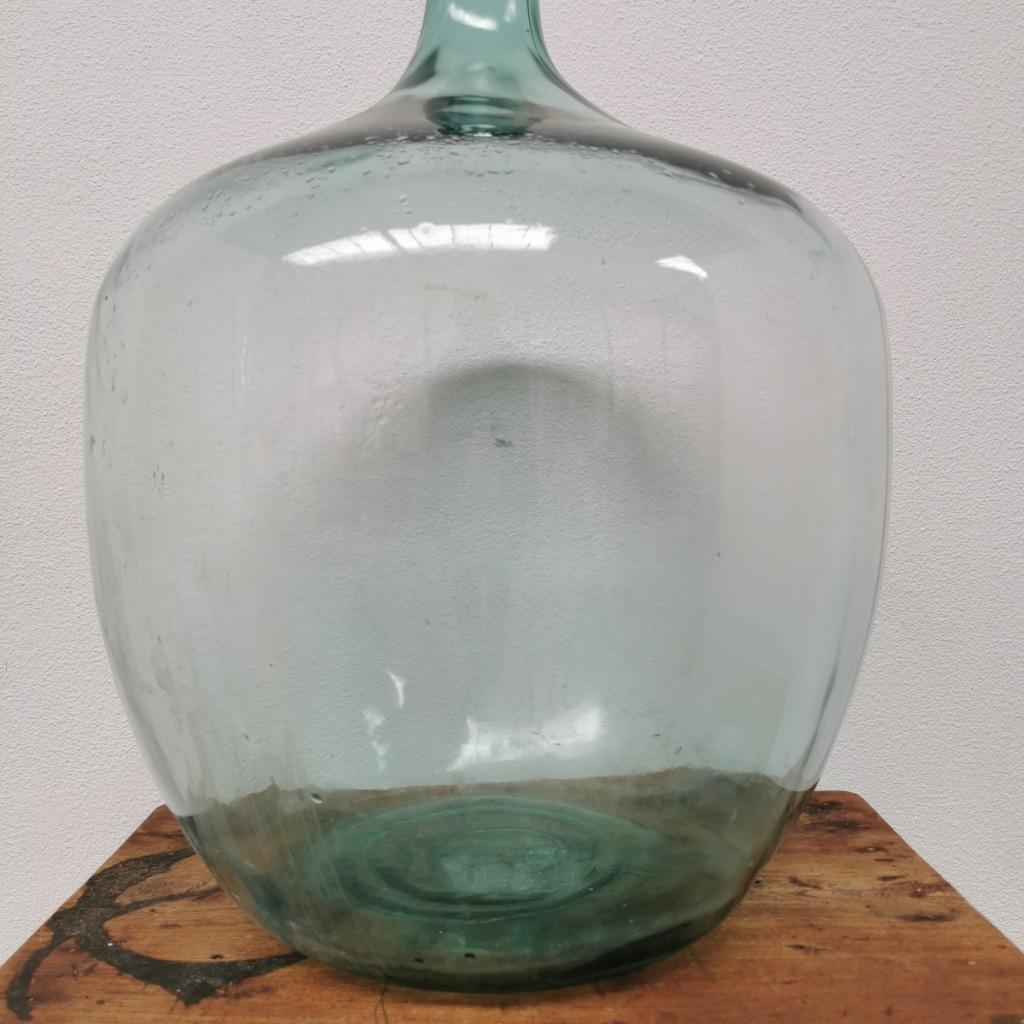 Brocante Glazen Dame Jeanne Vaas Wijnfles, Gistfles Glas 411 image 9