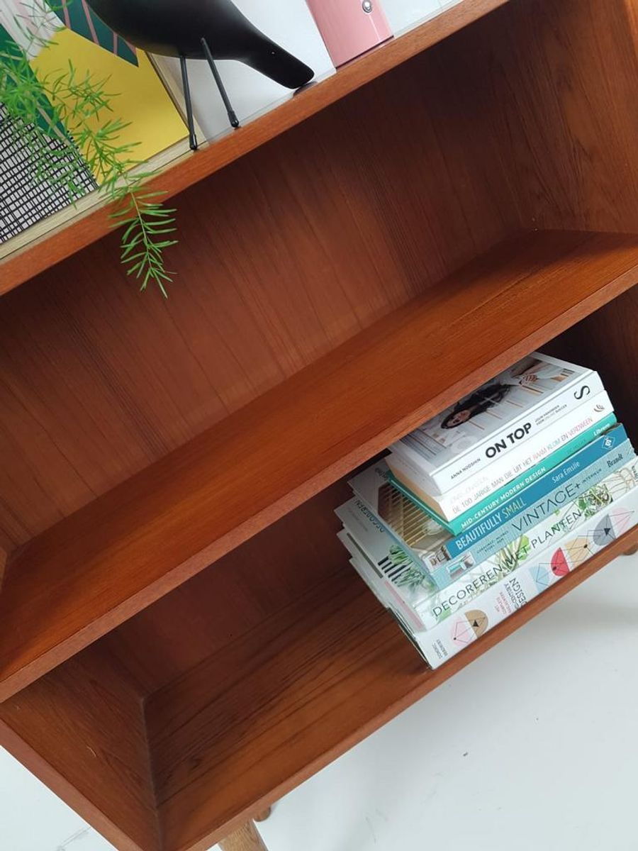 Vintage Deens Vierkant Boeken Kastje | Keuken Kast Klein image 4