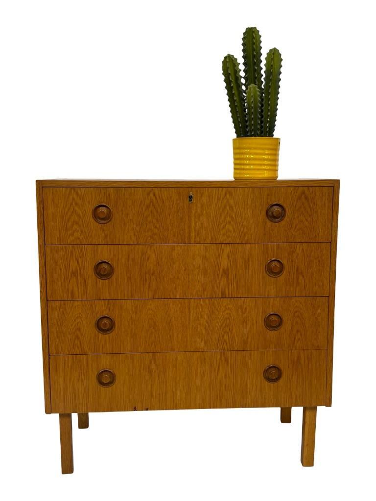 Vintage Ladekast Kastje Jaren 60 Teak Fineer Commode Design image 2