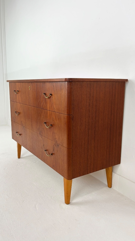 Scandinavisch Vintage Teak Fineren Ladekast Otta image 6