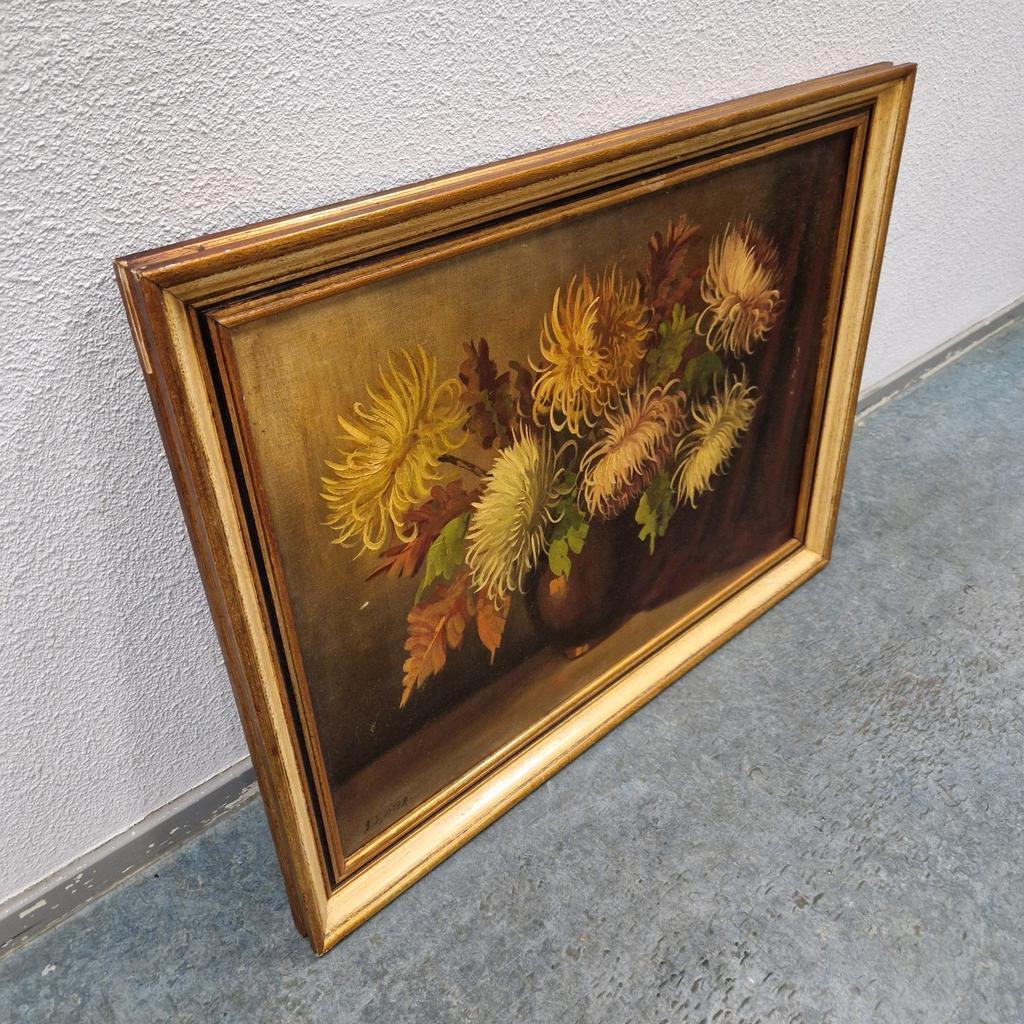 Olieverf Op Doek B Sluiter Schilderij Chrysanten Op Vaas image 13