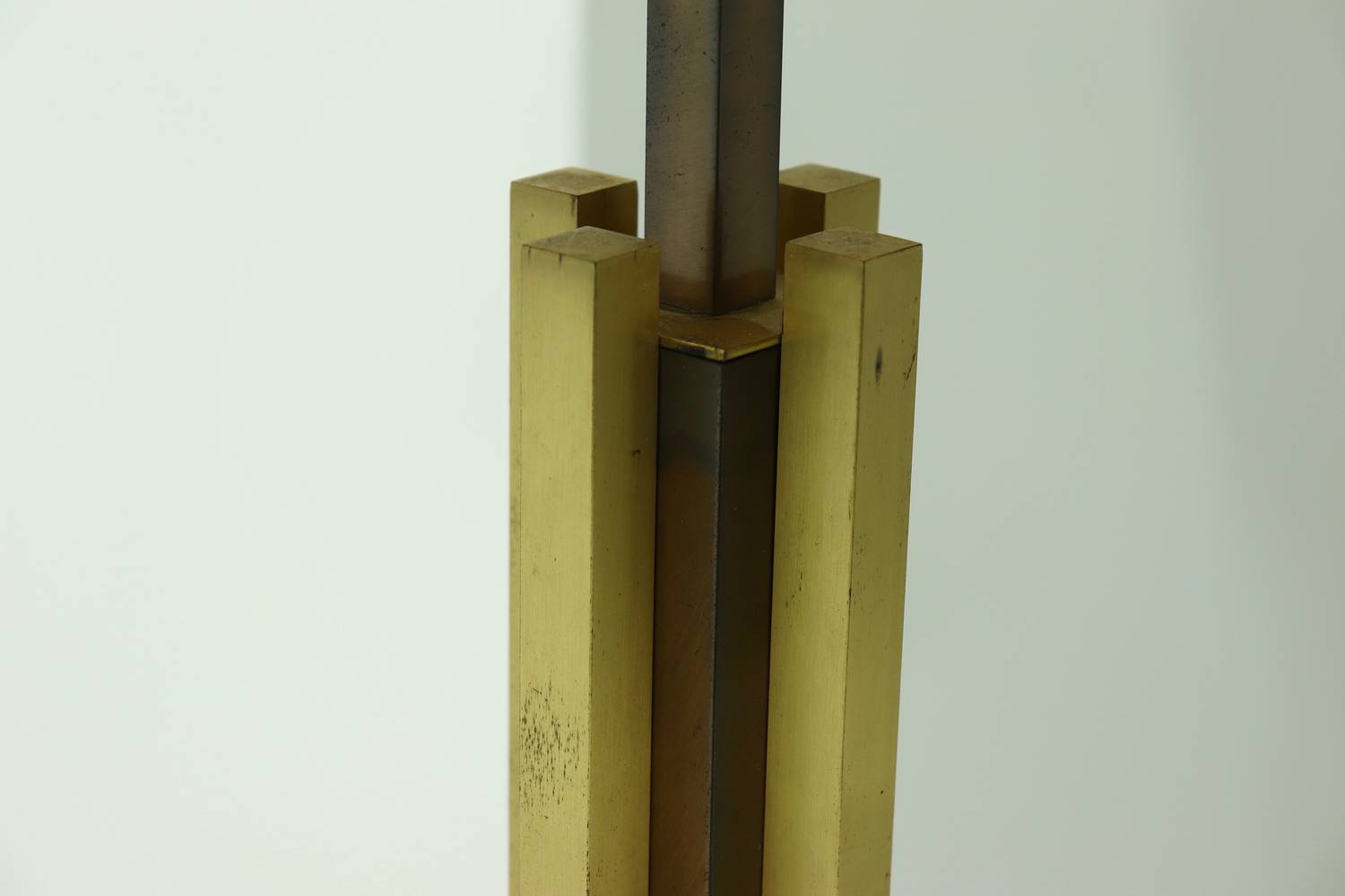 Willy Rizzo Style Brass And Copper Table Lamp 1970s image 5