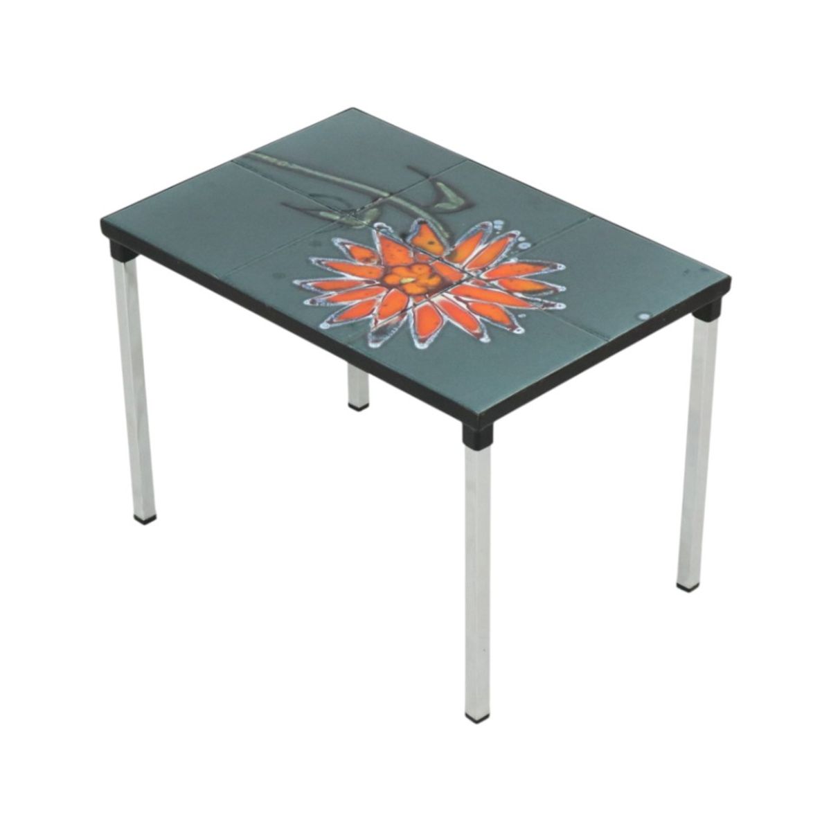 Kleine Keramische Tegeltafel Chroom Adri Belarti Oranje Bloem 47cm image 6