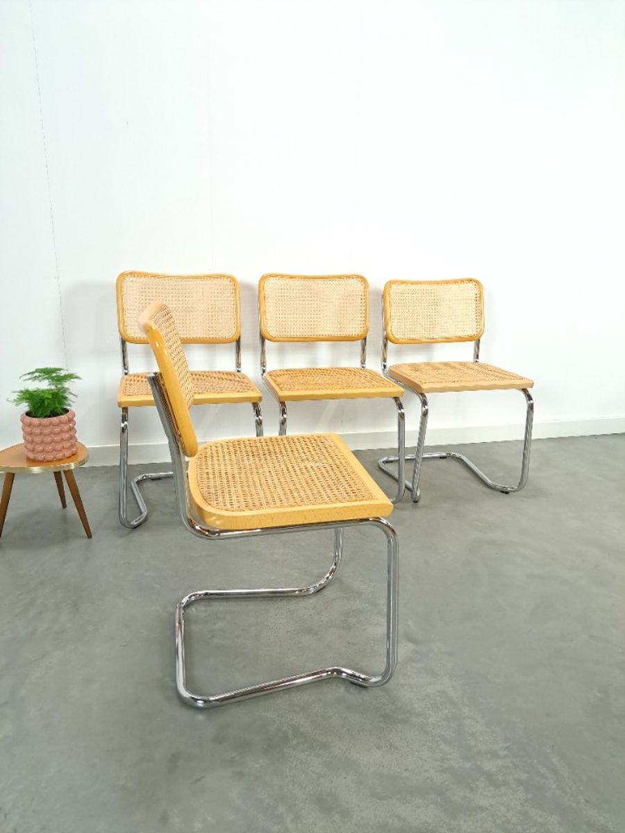 Italiaanse Webbing Set Stoelen Met Chromen Buisframe image 5