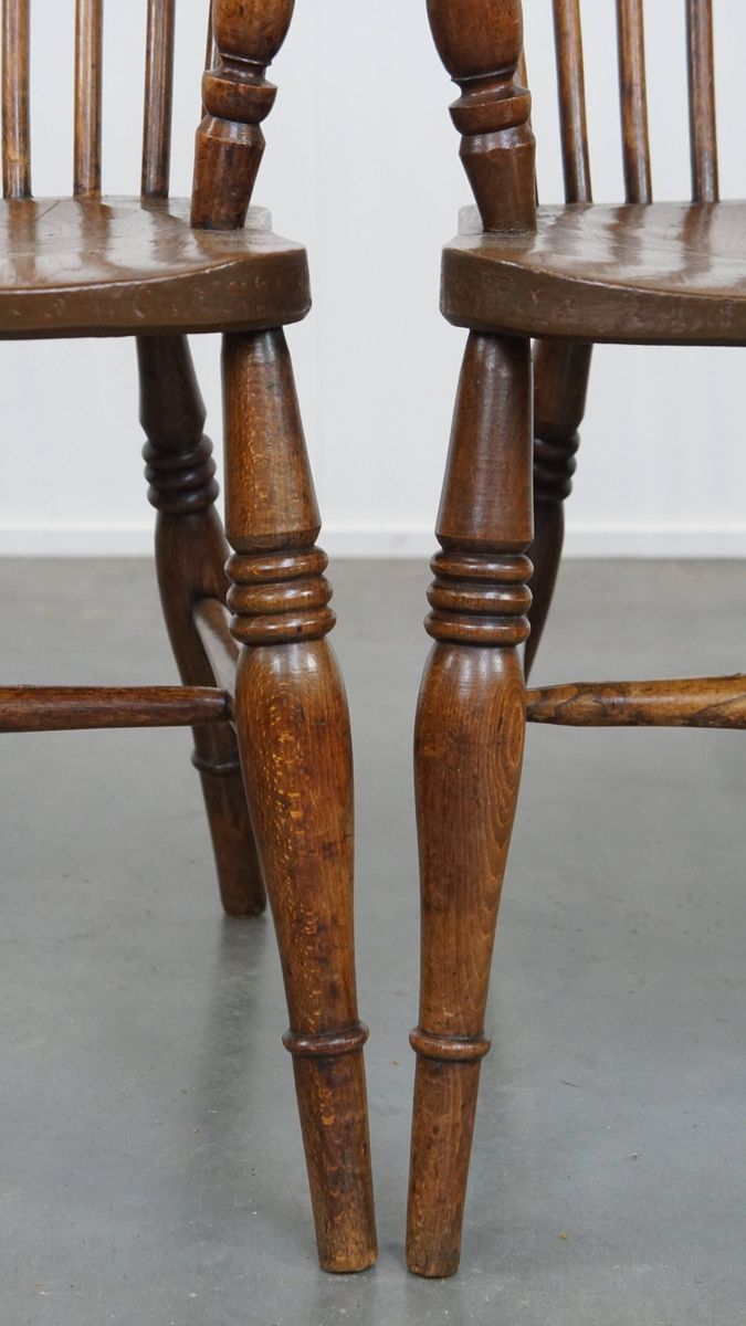 Leuke En Tijdloze Set Van 4 Antieke Engelse Windsor Stickback Chairs Uit De 19e image 19
