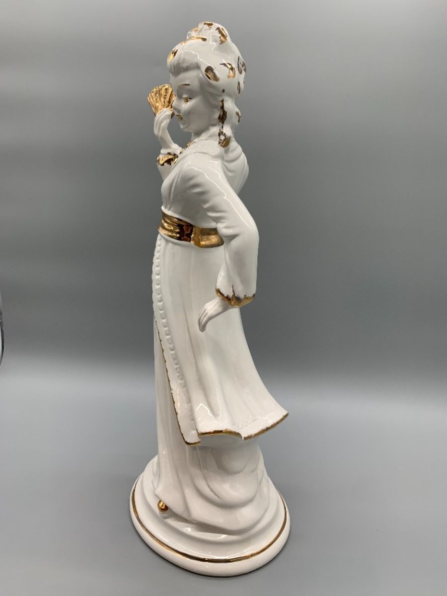 Xl Vintage Beeld Geisha Italiaans Keramiek image 6