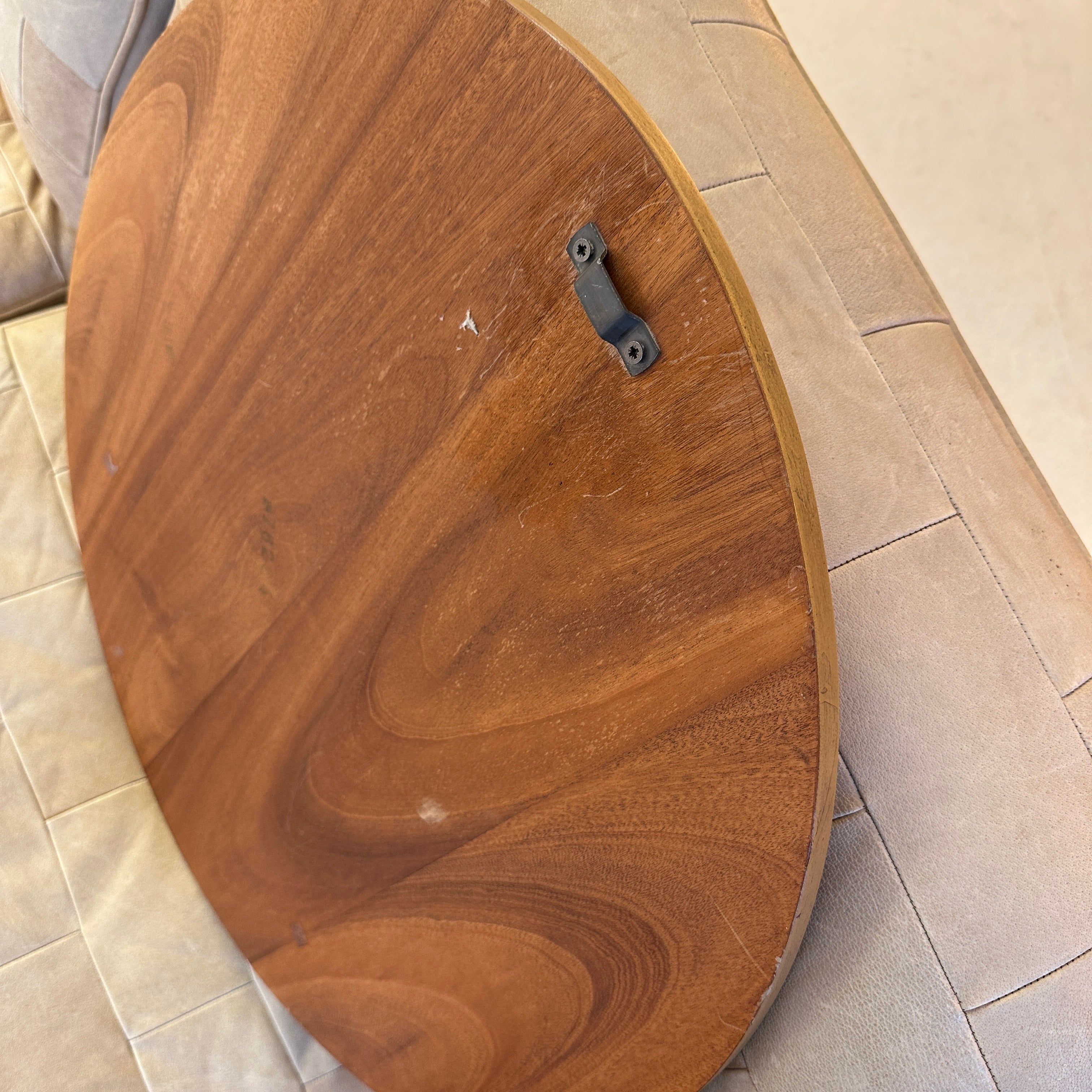 1960s Round Wall Mirror With Teak Frame image 2