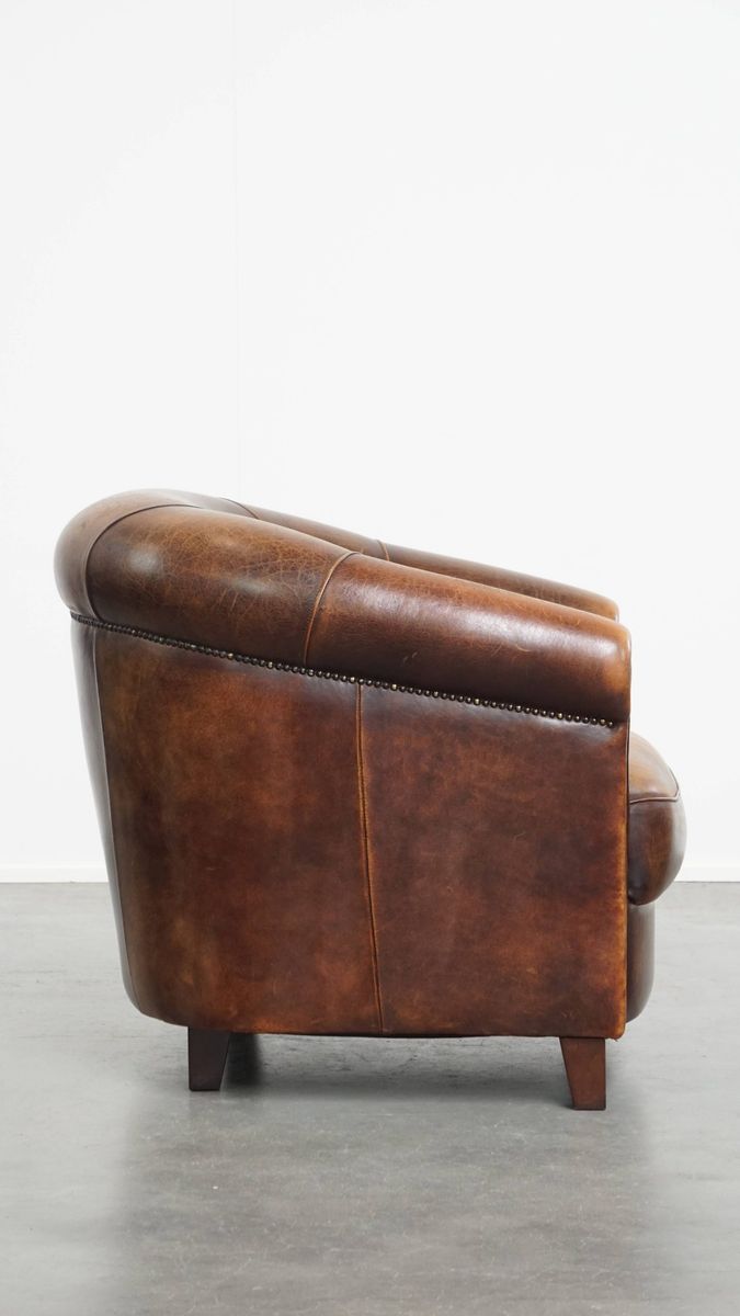 Comfortabele En Karaktervolle Schapenleren Clubfauteuil Met Een Prachtige Kleurstelling image 3