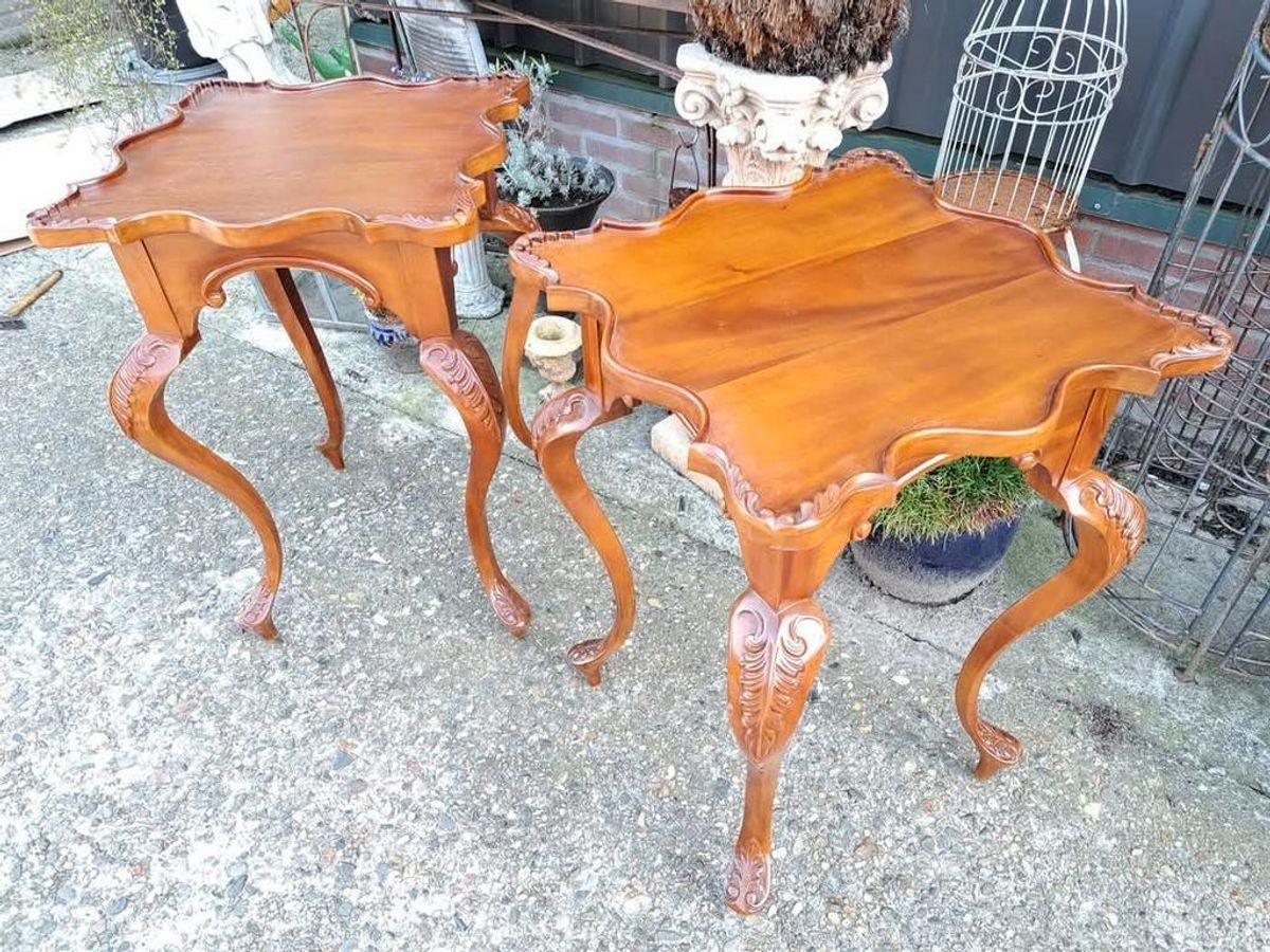 Klassieke Mahoniehouten Bijzettafel, Plantentafel, Console, image 3