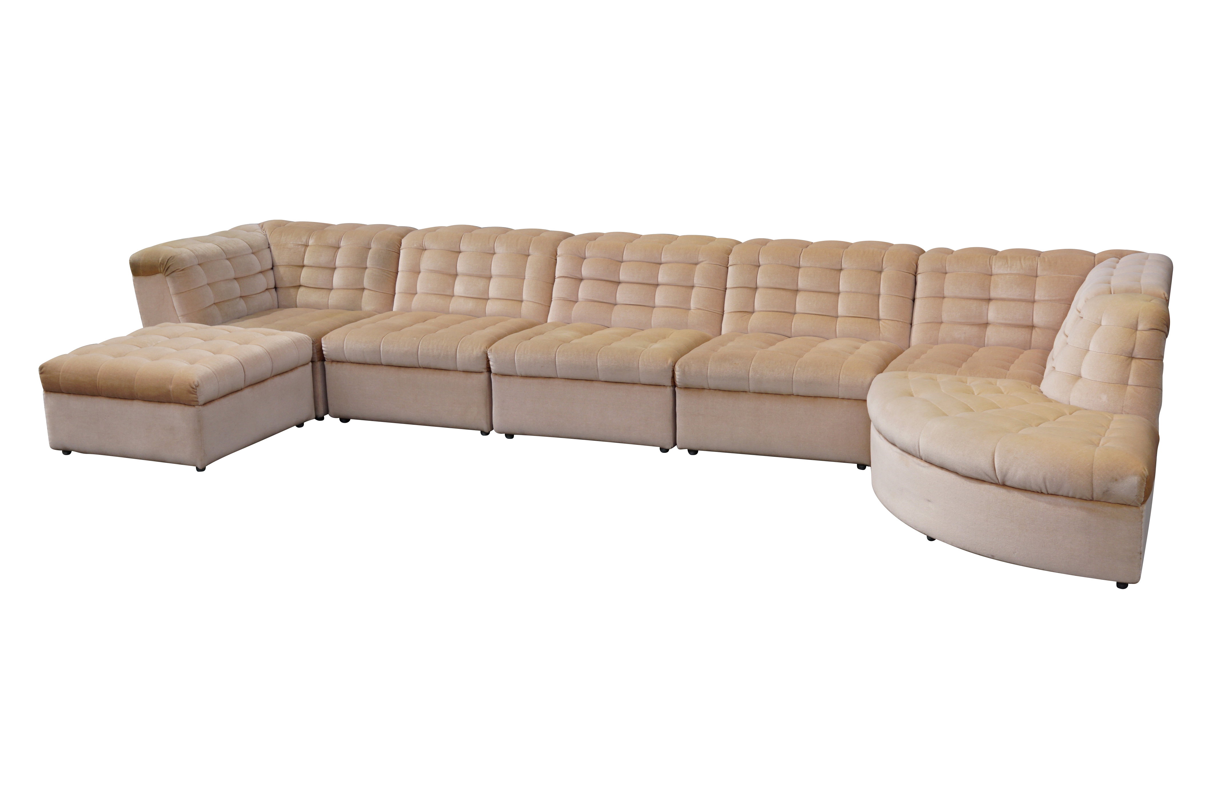 Vintage Laauser Modulaire Zitgroep Velours 6-zits image 2