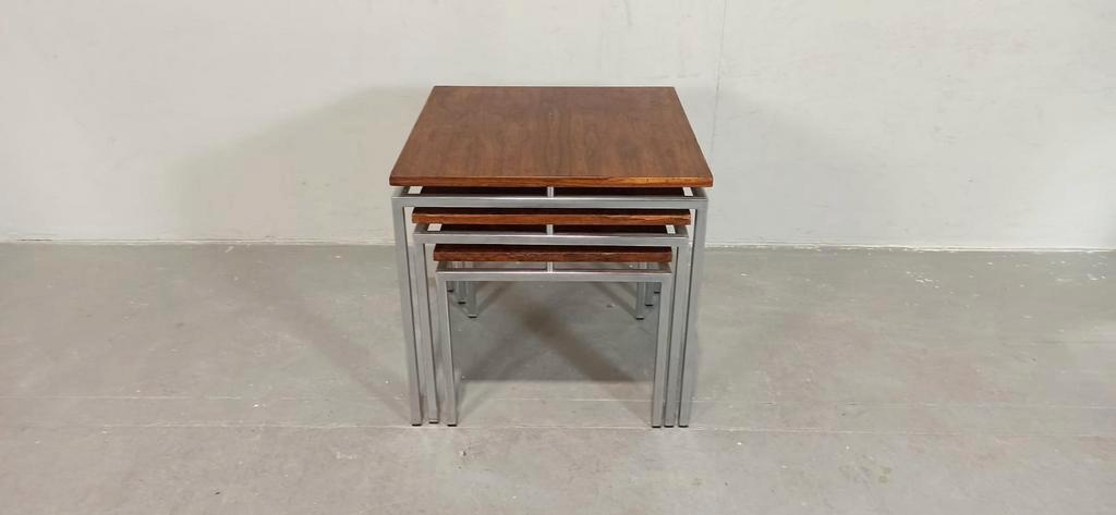 Set Van 3 Vintage Mid Century Mimiset Bijzettafels image 4