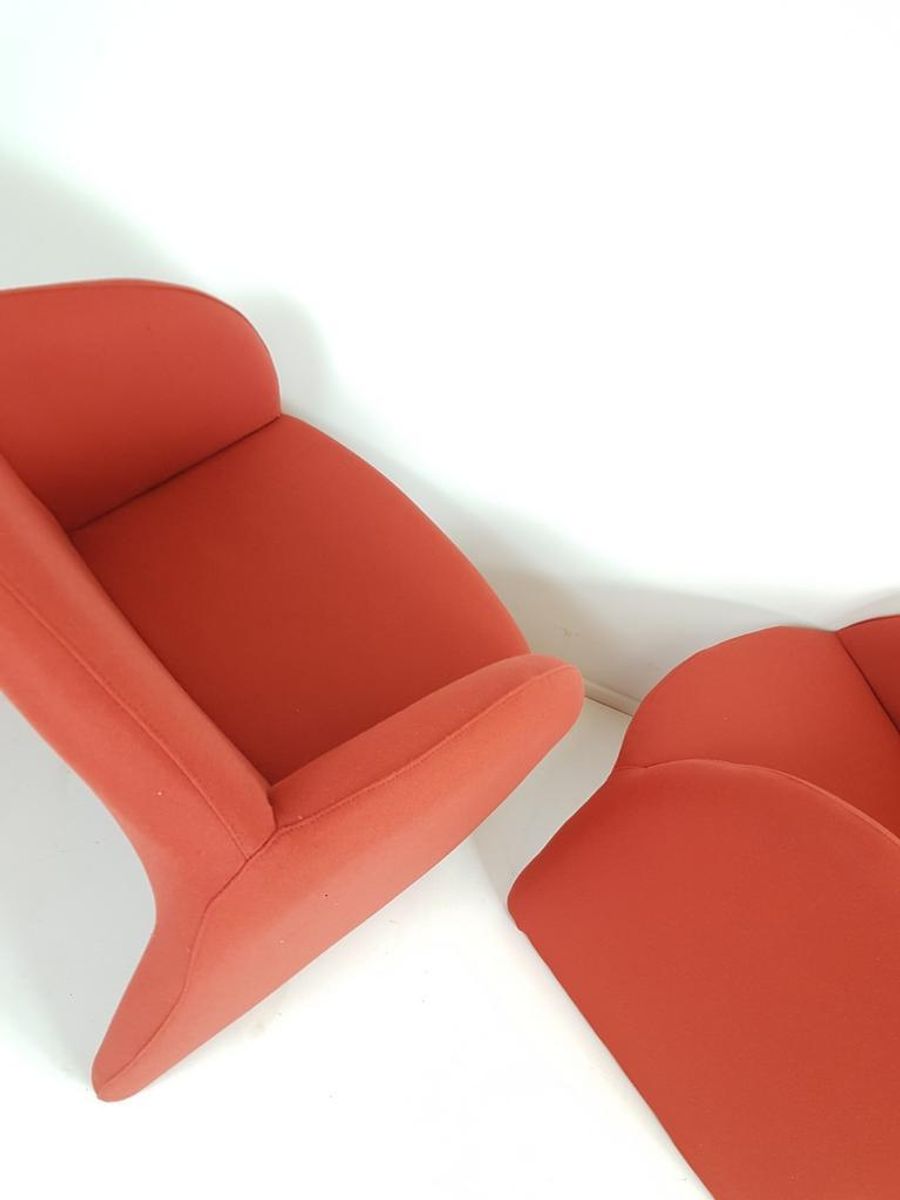 Artifort Ben’s Steenrood / Donker Oranje Fauteuils Ploegstof image 7