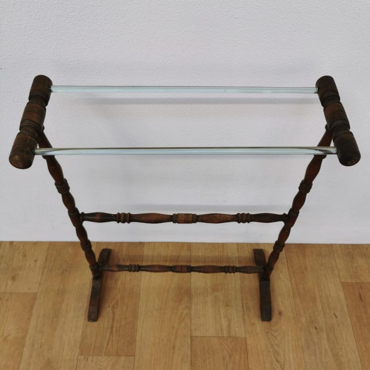 Vintage Antieke Houten Handdoekenrek Badkamer Rek image 3