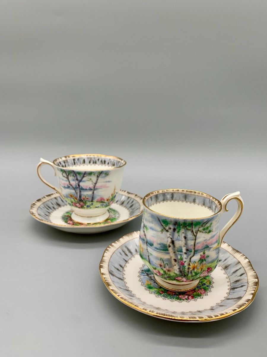 Set Royal Albert Silver Birch Dames En Heren Kop En Schotel image 2