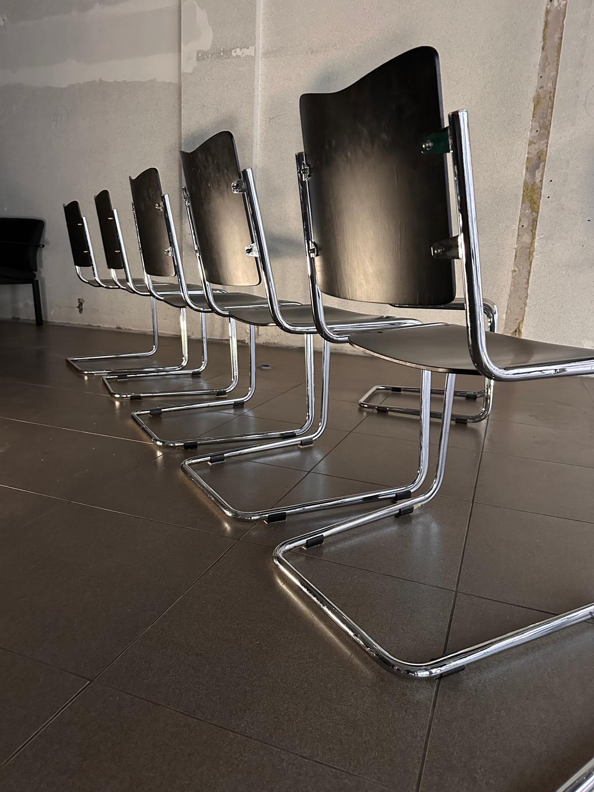 4x Tecta B11 Cantilever Stoelen Design Jean Prouve image 5