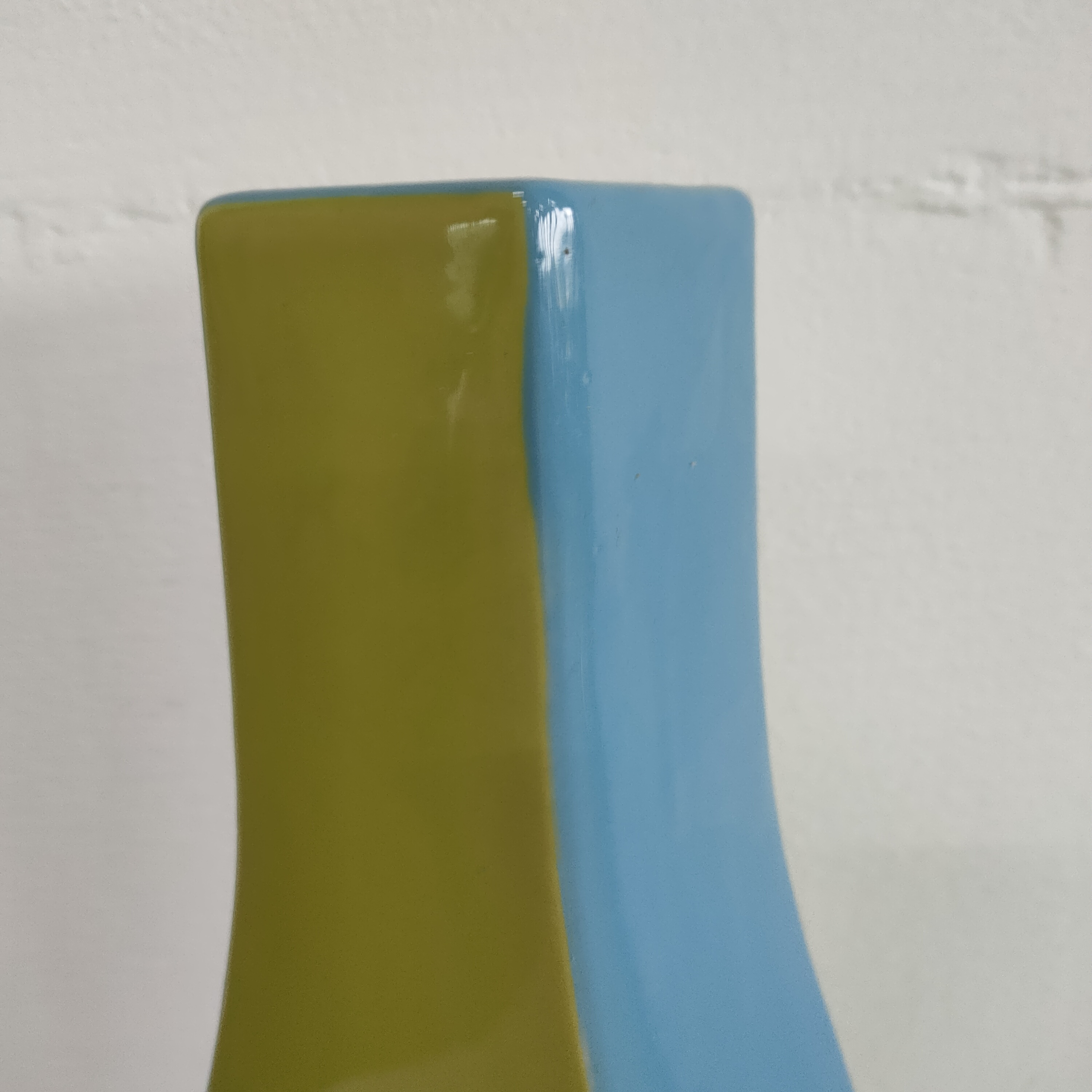 Unieke Groen Blauwe Bloemenvaas In Flesvorm image 7