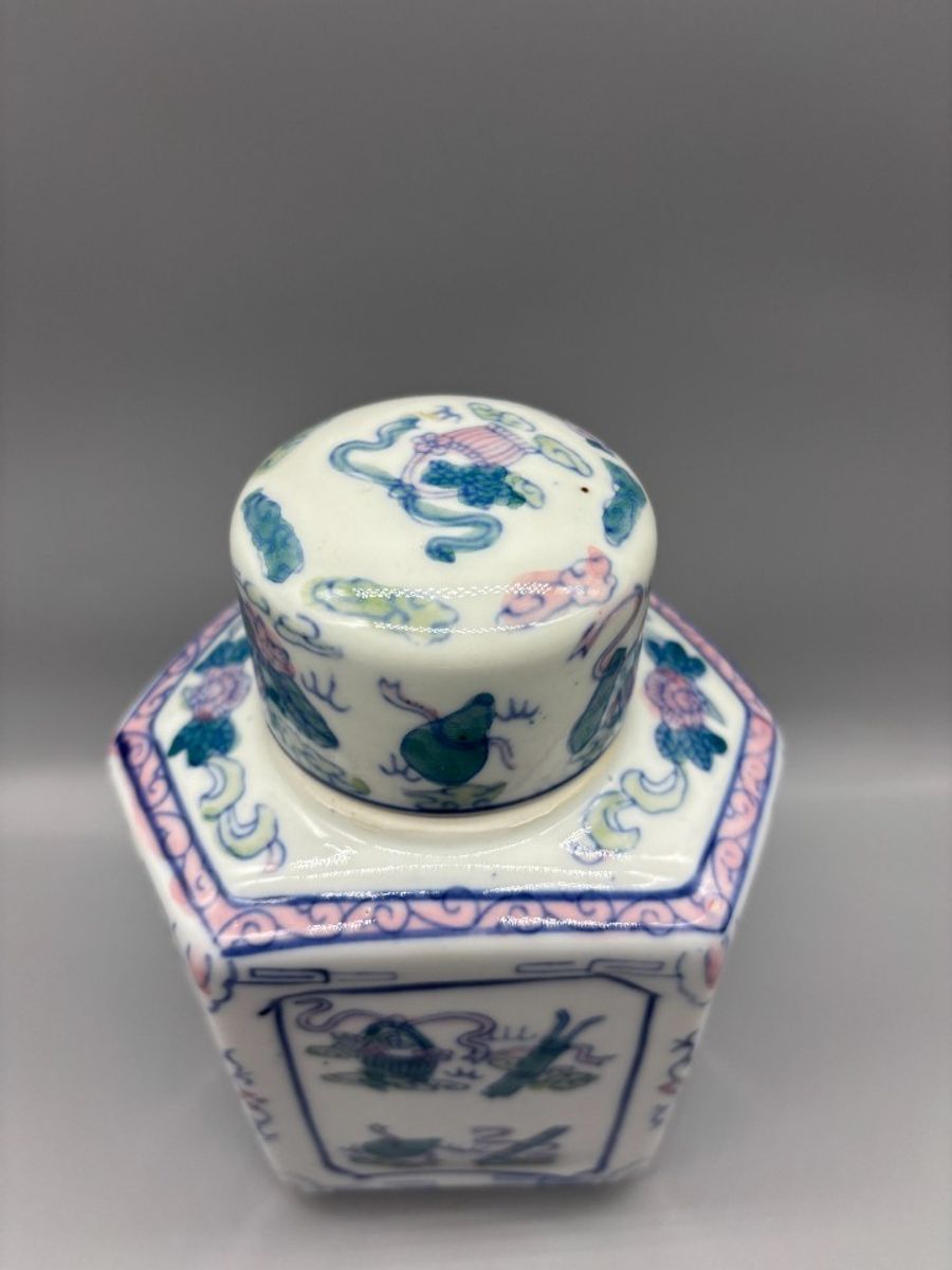 Chinees Pastel Porselein Gemberpot Theebus 60's image 3