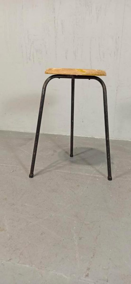 Vintage Industriëlle Kruk, Geel image 6
