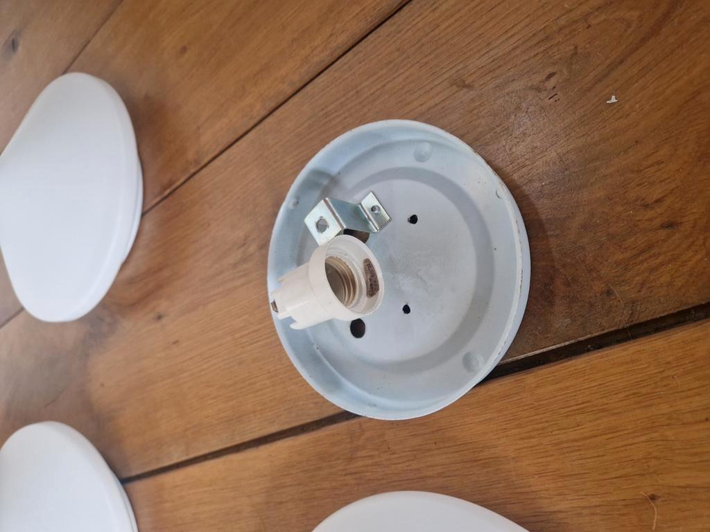 3 Vintage Discus Plafond Of Wandlampen Design Melkglas. image 6