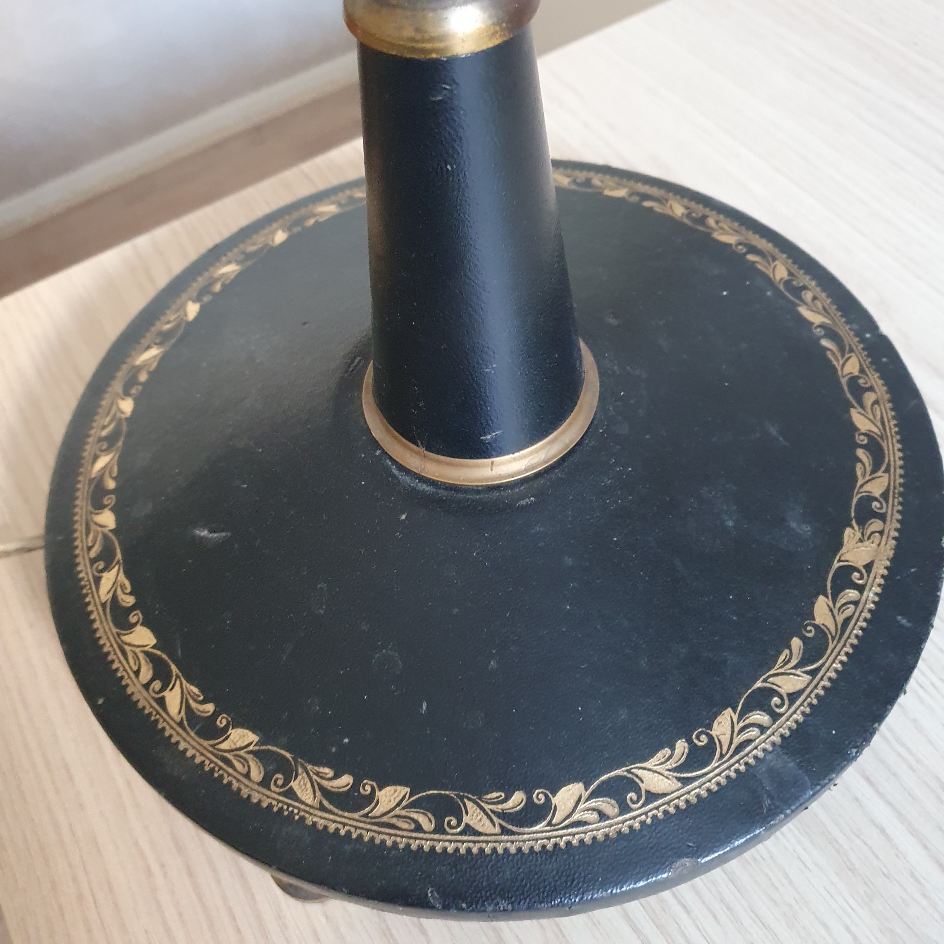 Klassiek - Vloerlamp - Staande Lamp - Met Leder Omkleed -1950 image 15