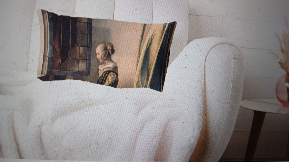 Sierkussen Vermeer Meisje Leest Een Brief Bij Het Raam Nieuw image 2