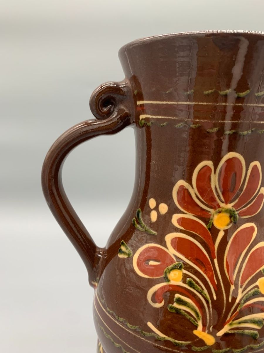 Vintage Grote Vaas Bruin Aardewerk image 4