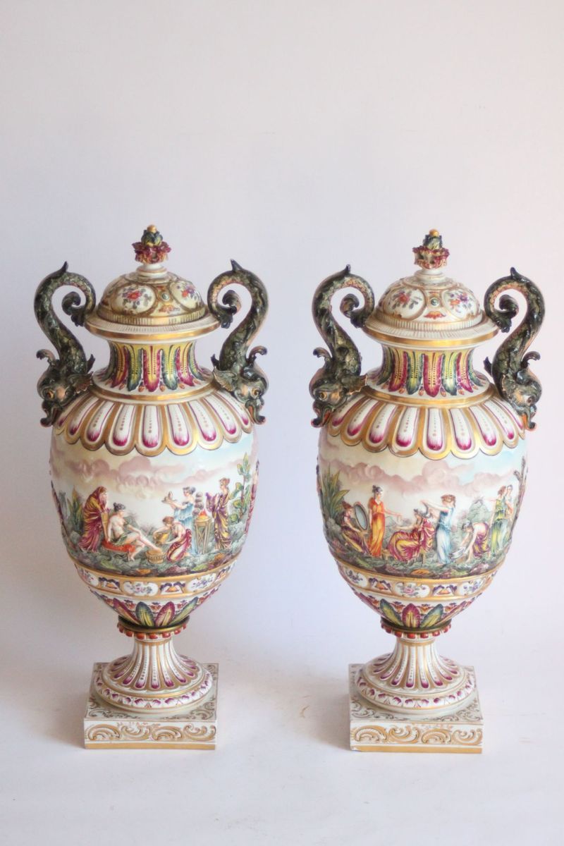 Capodimonte Vases, Late 19th, Set Of Two image 3