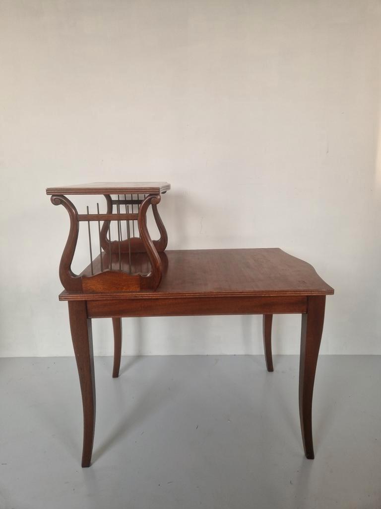 Klassiek Art Nouveau Jugendstil Harp Bijzettafeltje. image 8