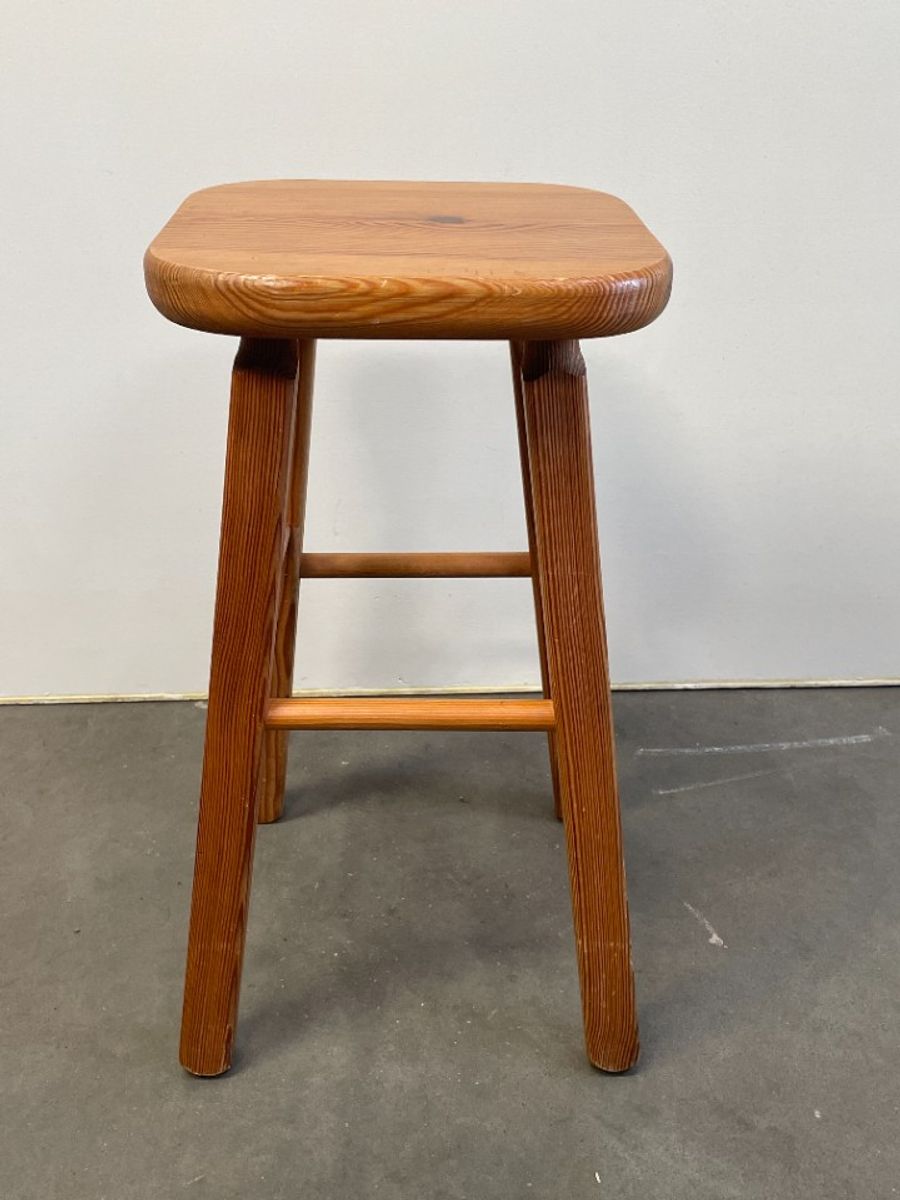 Set Van 4 Vintage Grenen Krukken, Scandinavisch Design, 1970's image 15