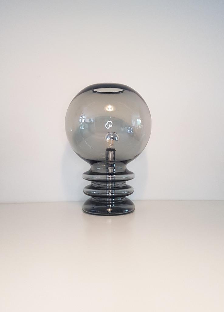 Vintage Bulb Moon Glazen Tafellamp Van Glashutte Limburg image 5
