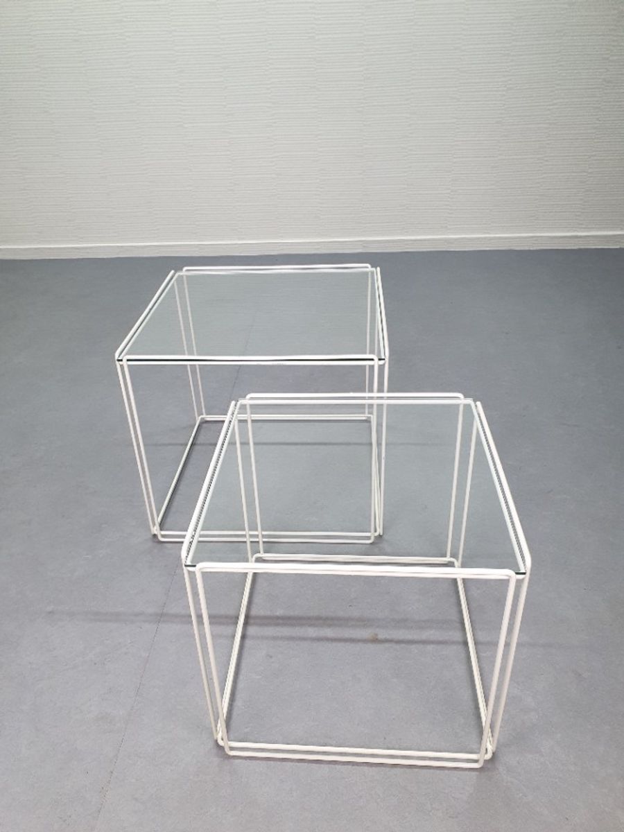 Max Sauze Bijzettafel. Vintage Salontafel 'isocele' Wit. image 6
