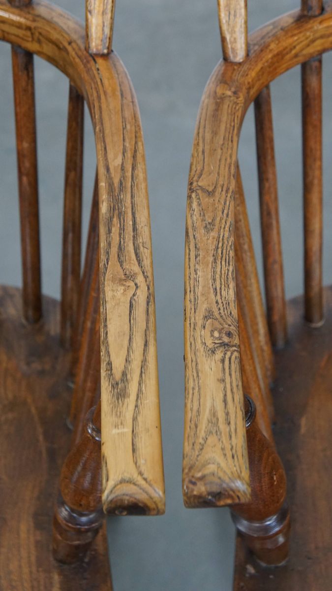 Leuke En Tijdloze Set Van 4 Antieke Engelse Windsor Stickback Chairs Uit De 19e image 12