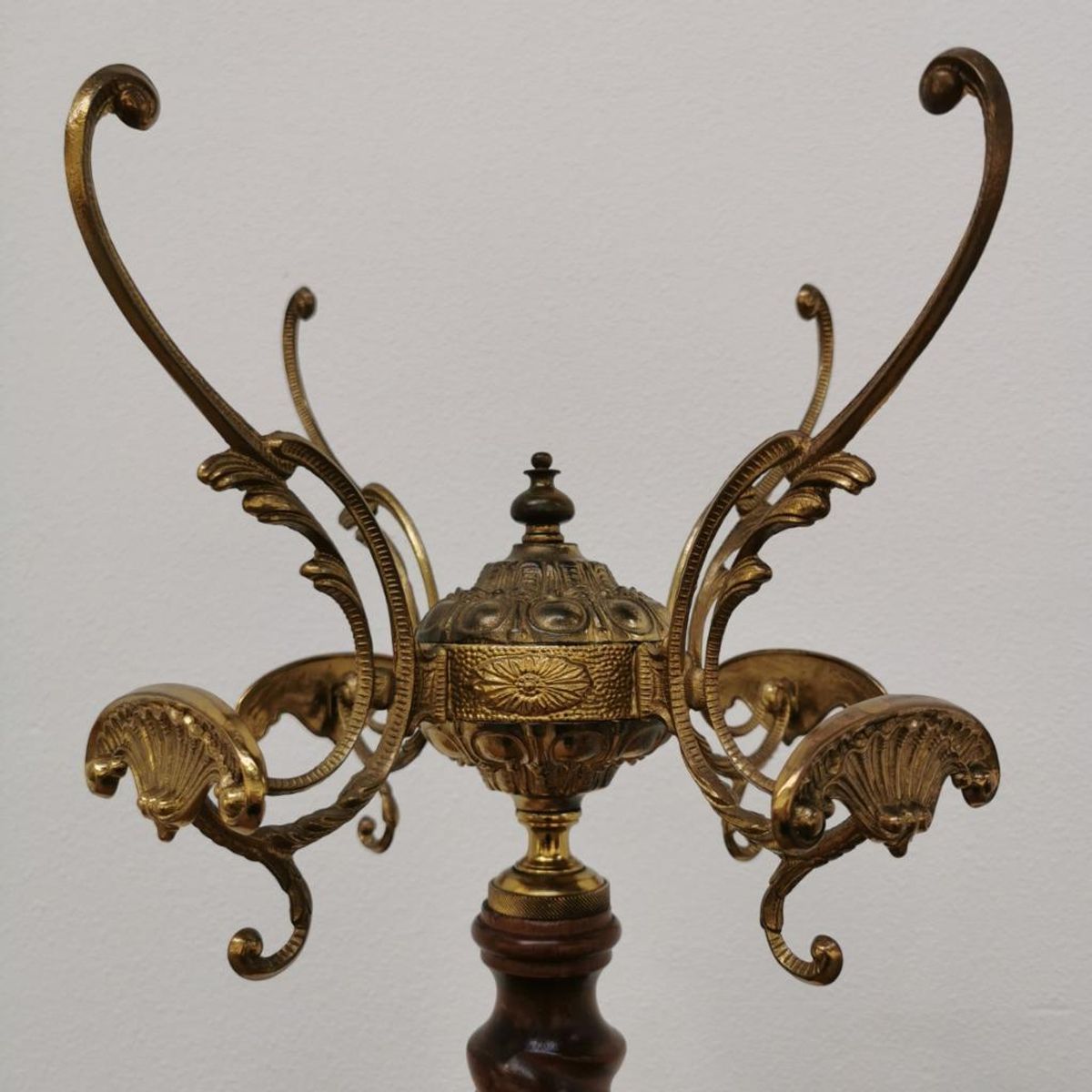 Vintage Messing Rococo Staande Kapstok Hollywood Regency Hall Tree 9 image 3