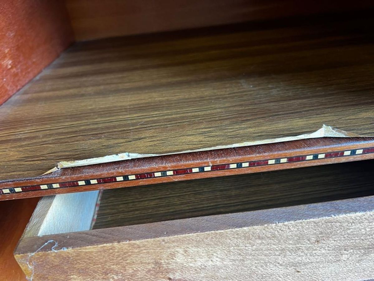 Vintage Dressoir / Retro Lange Extra Diepe Kast Donker Hout image 15
