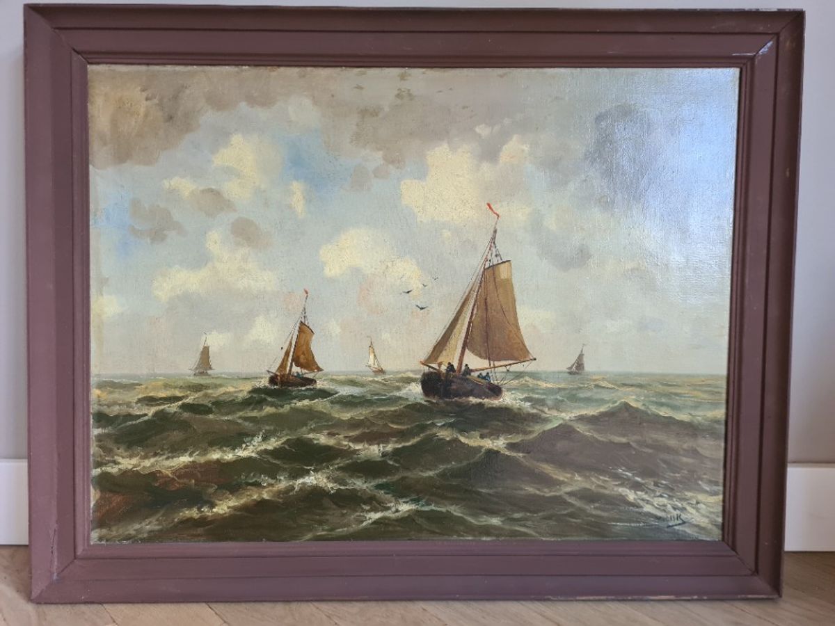 Zeegezicht - Schilderij Met Zeilboten - Van Dijk image 8
