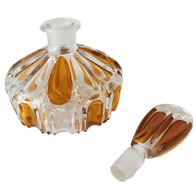 Artdeco Stijl Parfumfles Persglas Amber Transparant 1950’s image 6