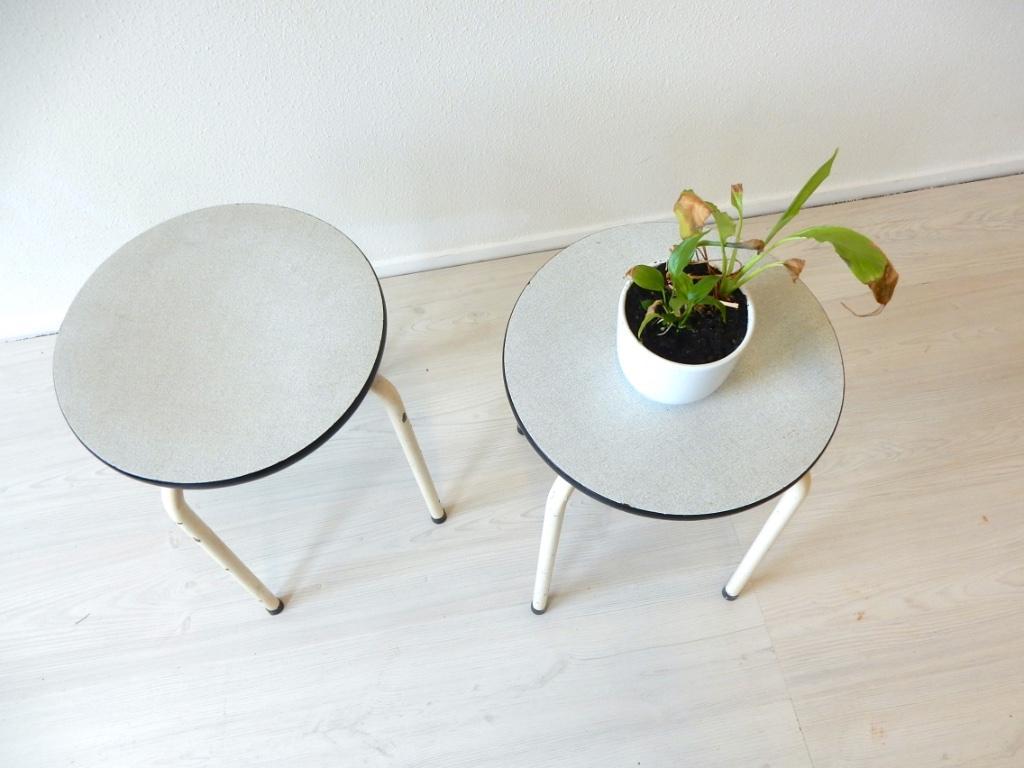 Retro Vintage Kruk Stoel Jaren 70 Plantentafel image 3