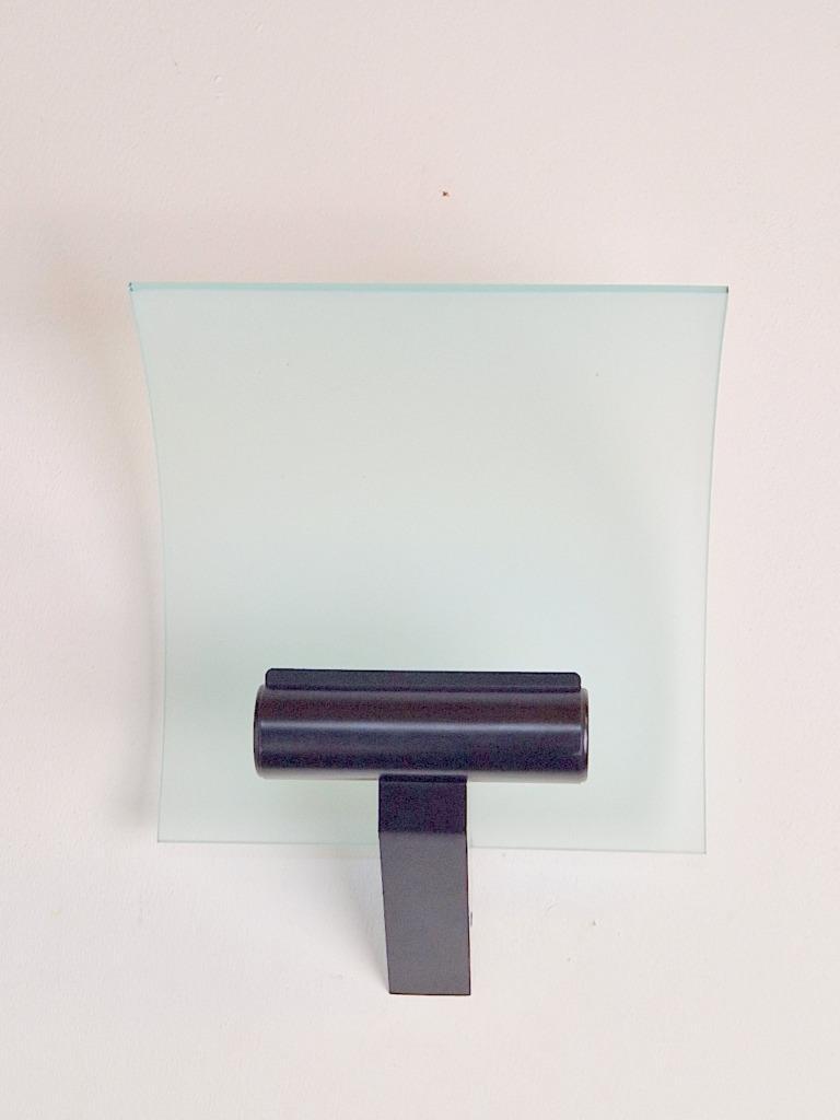 Postmodern Hillebrand Design Metaal Glas Wandlamp ‘80 Lamp image 7