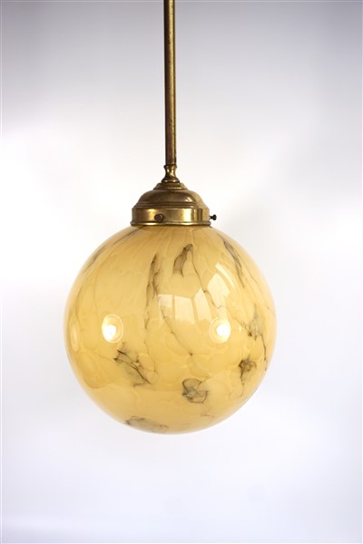 Art Deco Glazen Hanglamp Gemarmerd image 4