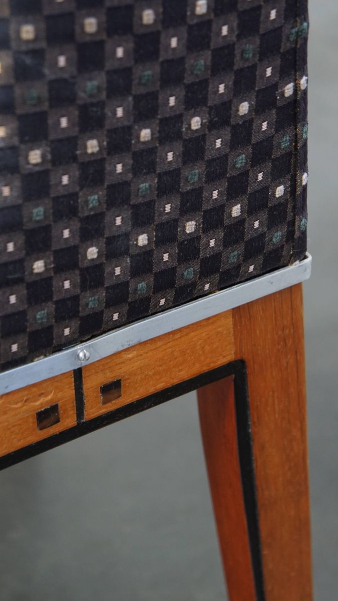 Prachtige Set Van 4 Niet Veel Voorkomende Art Deco Design Eetkamerstoelen Van Schuitema image 15