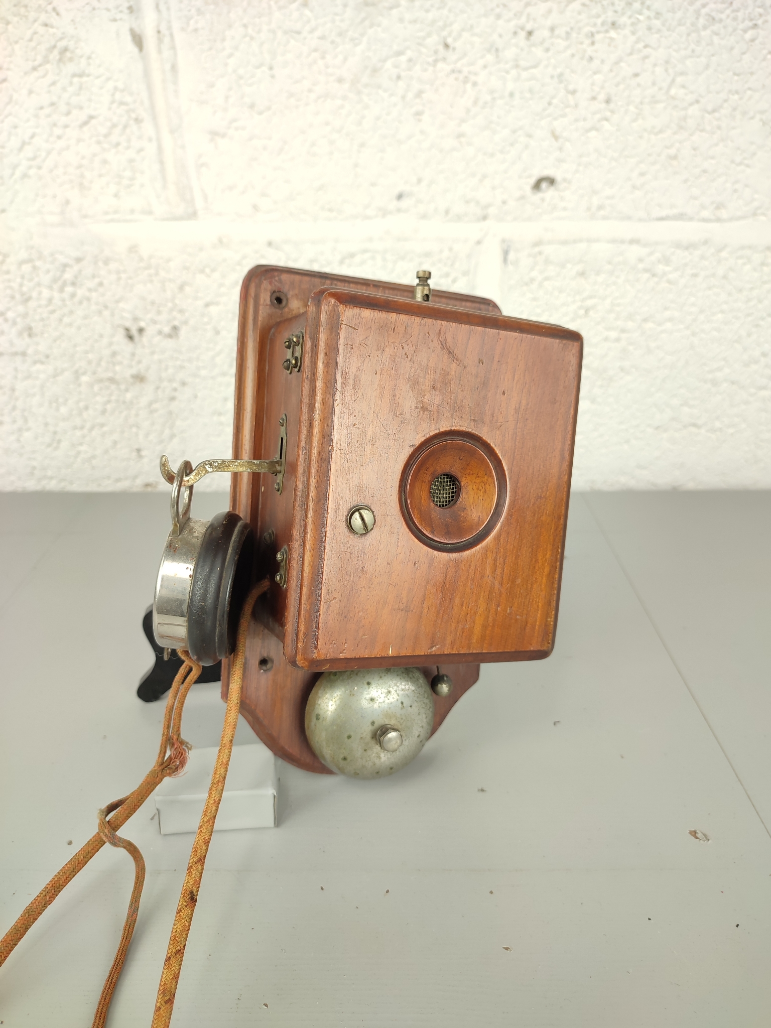 Antieke Houten Wandtelefoon image 7