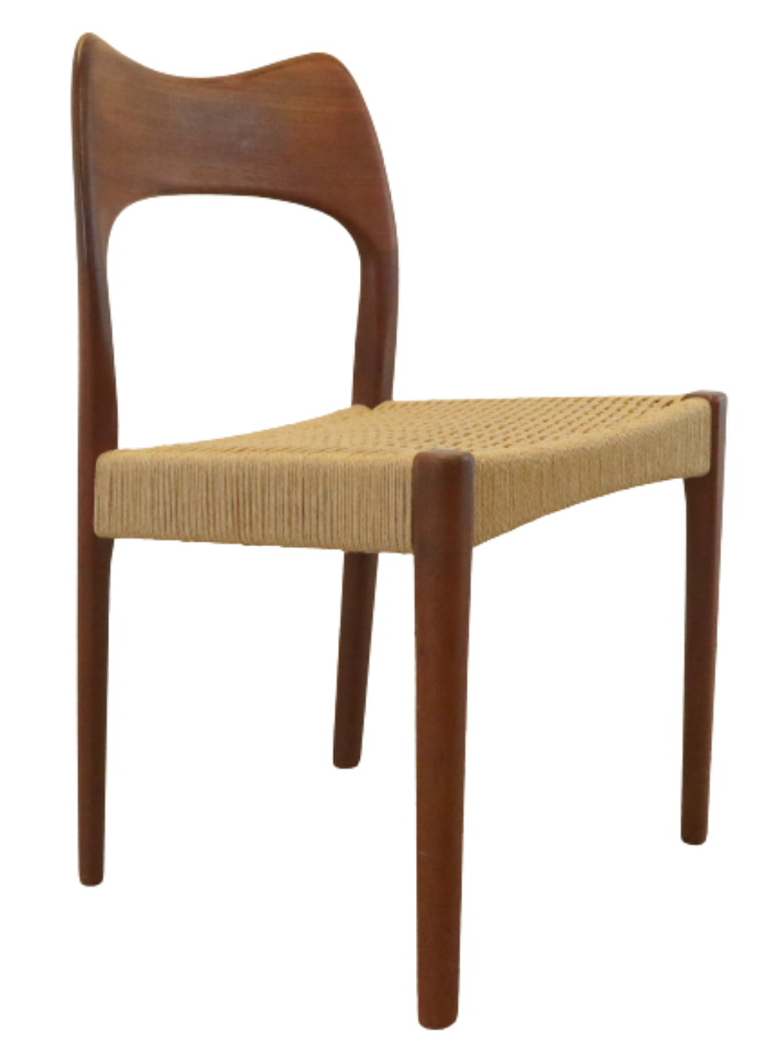 Set 4 Stoelen Papercord Arne Hovmand Olsen Vintage image 13