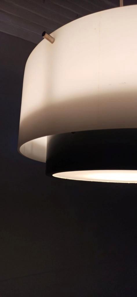 Vintage Mid Century Modern Hanglamp, Wit En Zwart image 14