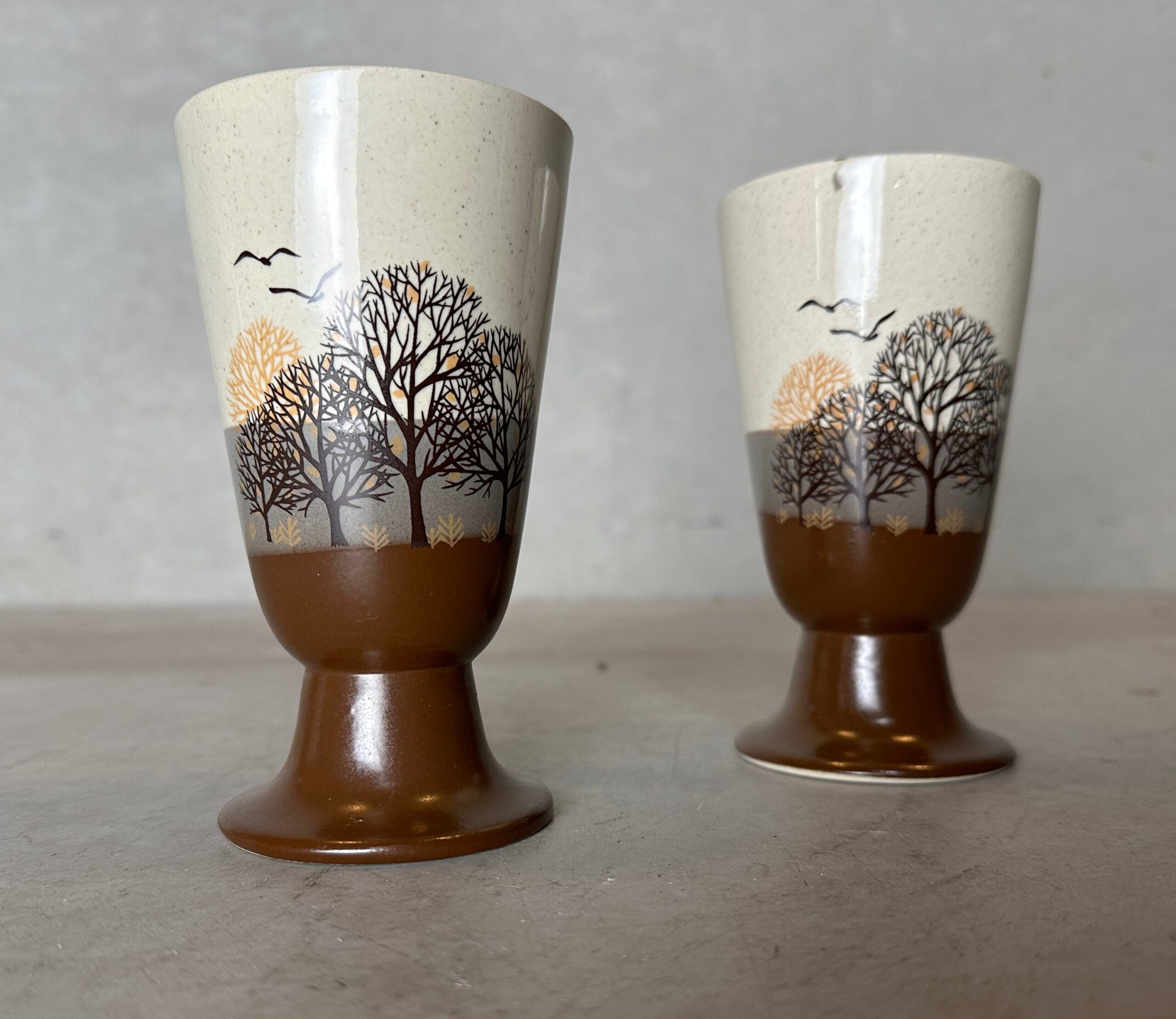 2x Vintage Keramieken Bekers / Vazen image 2